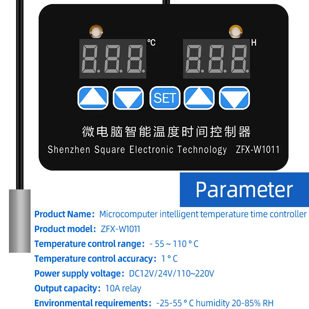 ZFX-W1011 Microcomputer Temperature Controller Intelligent Thermostat Time Controller Adjustable Electronic Temp 12V 24V 220V