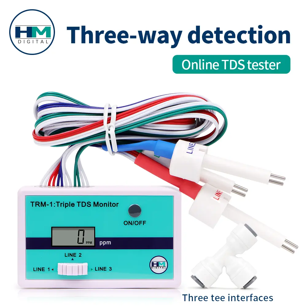 SM1 Single/TRM1 Triple TDS Meter Online Water Quality Tester Digital 0-9990ppm TDS Monitor for Aquarium Laboratory