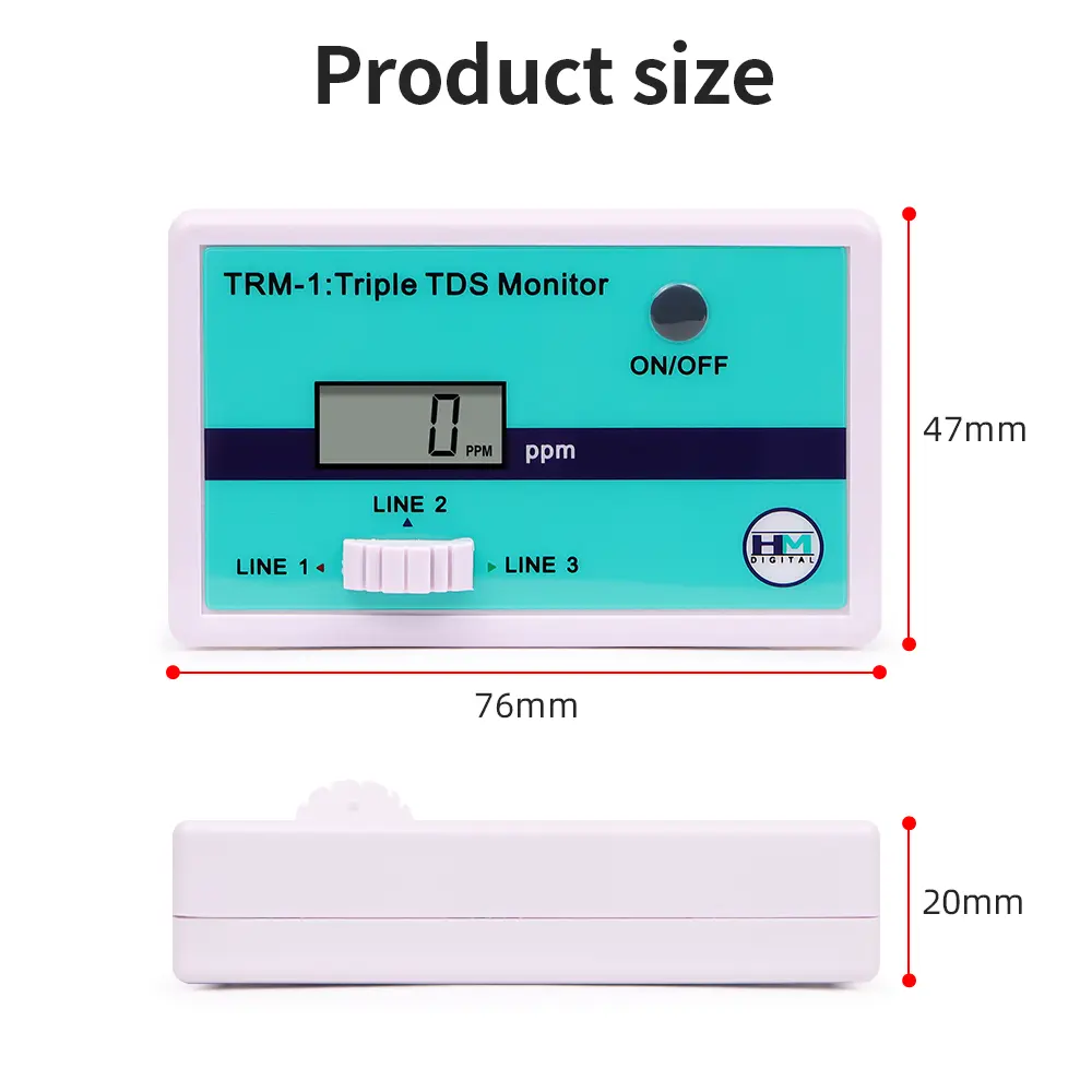 SM1 Single/TRM1 Triple TDS Meter Online Water Quality Tester Digital 0-9990ppm TDS Monitor for Aquarium Laboratory