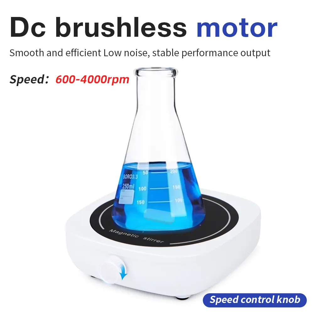 Magnetic Stirrer Mini Lab Stir Mixer Plate with Stir Bar 1000ml 4000RPM Adjustbable Liquid Stirrer for Laboratory EU Plug