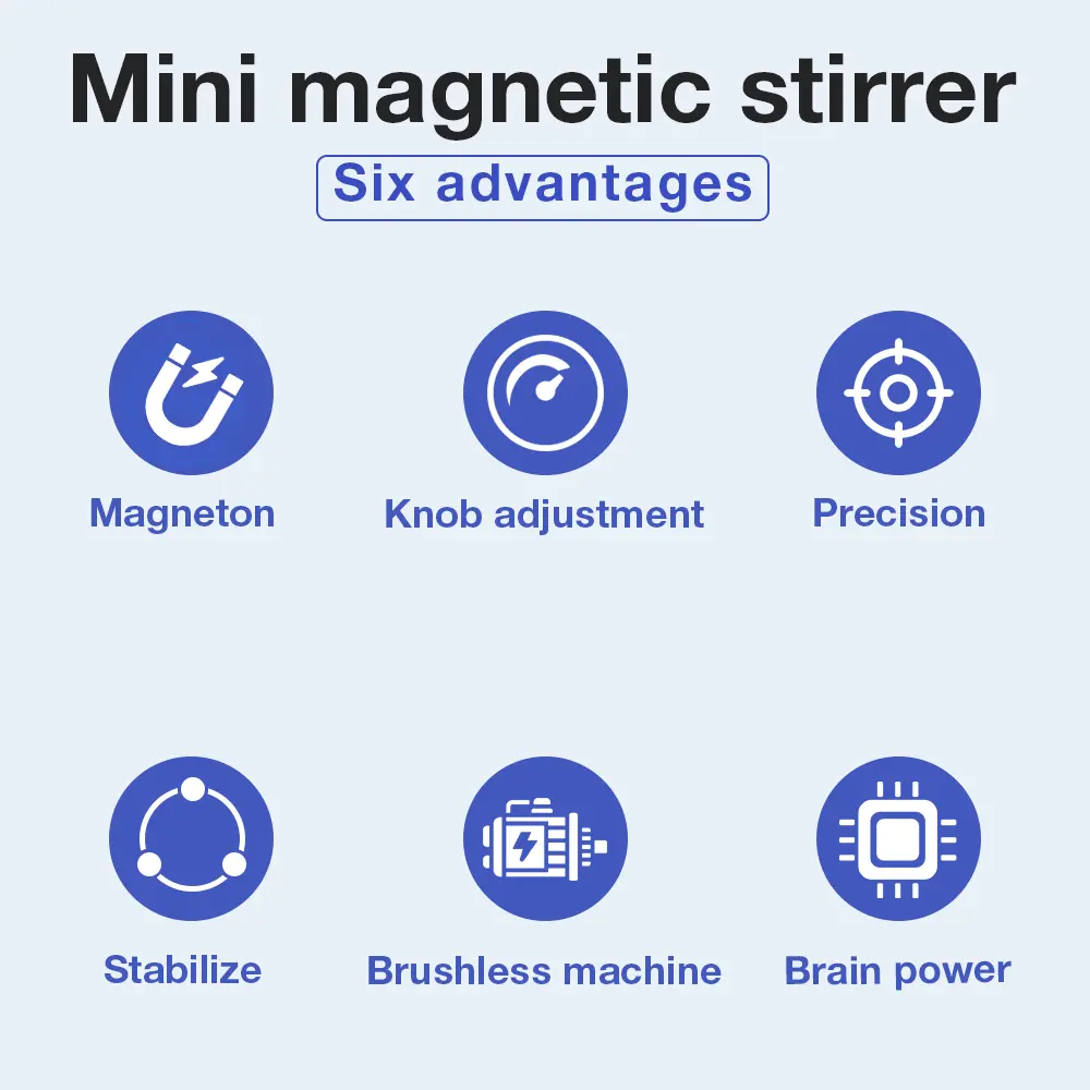 3L Mini Magnetic Stirrer with Stir Bar Liquid Mixer 3000RPM Brushless DC Motor Magnetic Mixer Laboratory Supplies