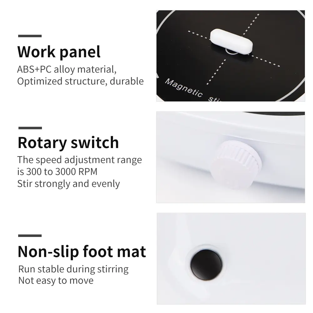 Magnetic Stirrer Mini Lab Stir Mixer Plate with Stir Bar 1000ml 4000RPM Adjustbable Liquid Stirrer for Laboratory EU Plug