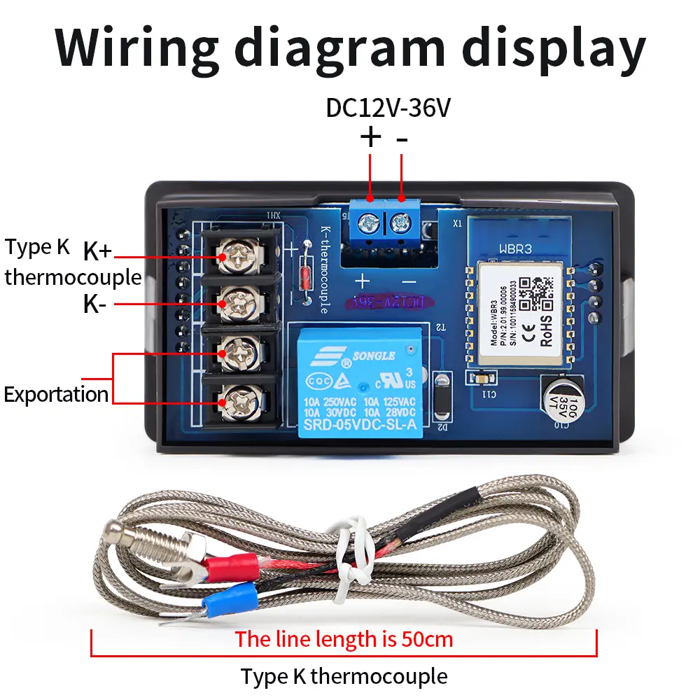 ZFX-WT01 WIFI Remote Control Thermostat Smart Digital Temperature Controller LED Display Heat/Cooling Instrument With Probe