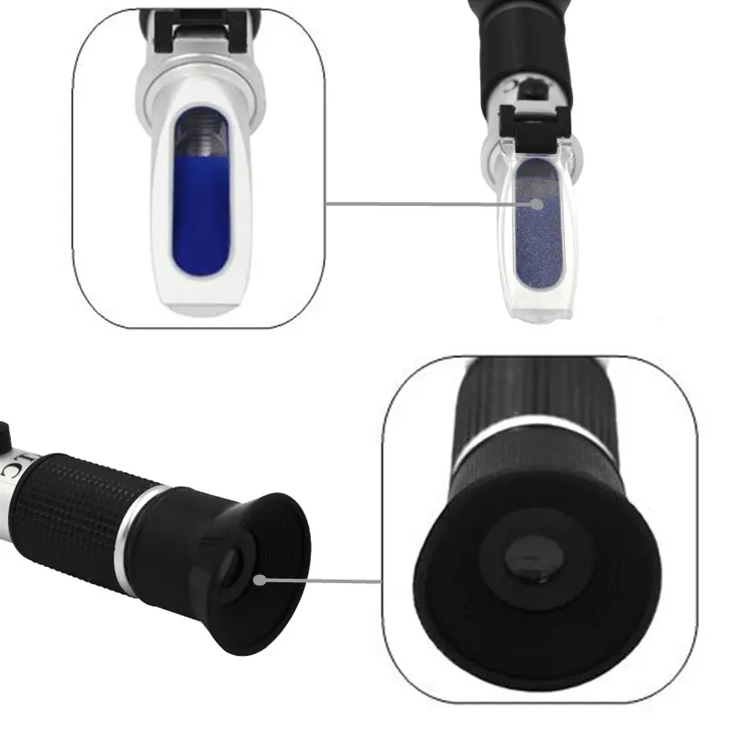 Handheld Glycol Refractometer Antifreeze Car 1-1.4 Battery Acid Engine Coolant Tester Tool Fluid Refractometer Tester ATC