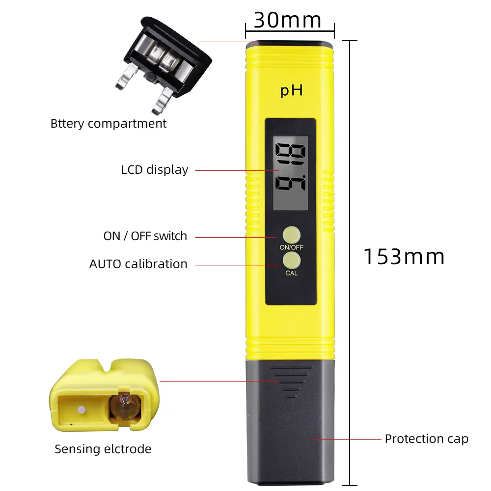 TDS Meter Digital Water Quality Tester Digital 0-14 PH Meter Tester 0-9990ppm TDS&EC LCD Water Purity PPM Aquarium Filter