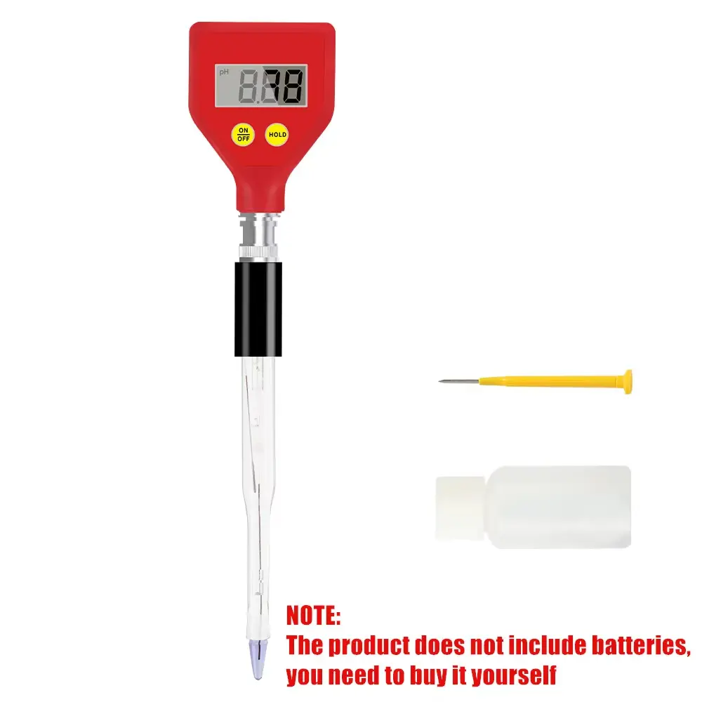 Digital Food Ph Meter Soil Ph Tester with Sharp Glass Electrode Water Quality Analysis Tool for Water Milk Cheese Aquarium