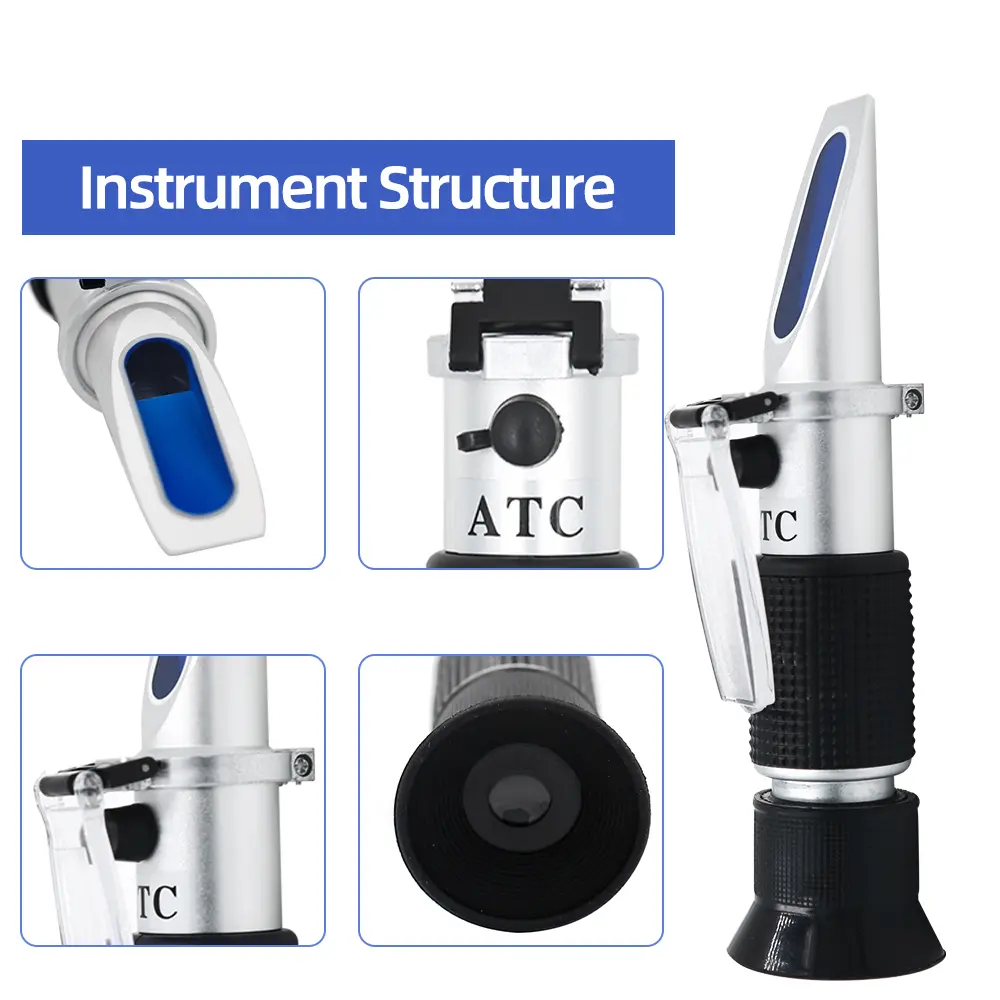 Handheld Alcohol Sugar Refractometer Tester Wine Concentration Meter Densitometer 0-25% Alcohol Beer 0-40% Brix Grapes Testing