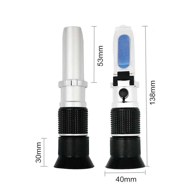 Handheld 0-90% Sugar Refractometer Brix Refratometro for Fruit Juice Liquids Sugar Content ATC Measurement Tool with Retail Box
