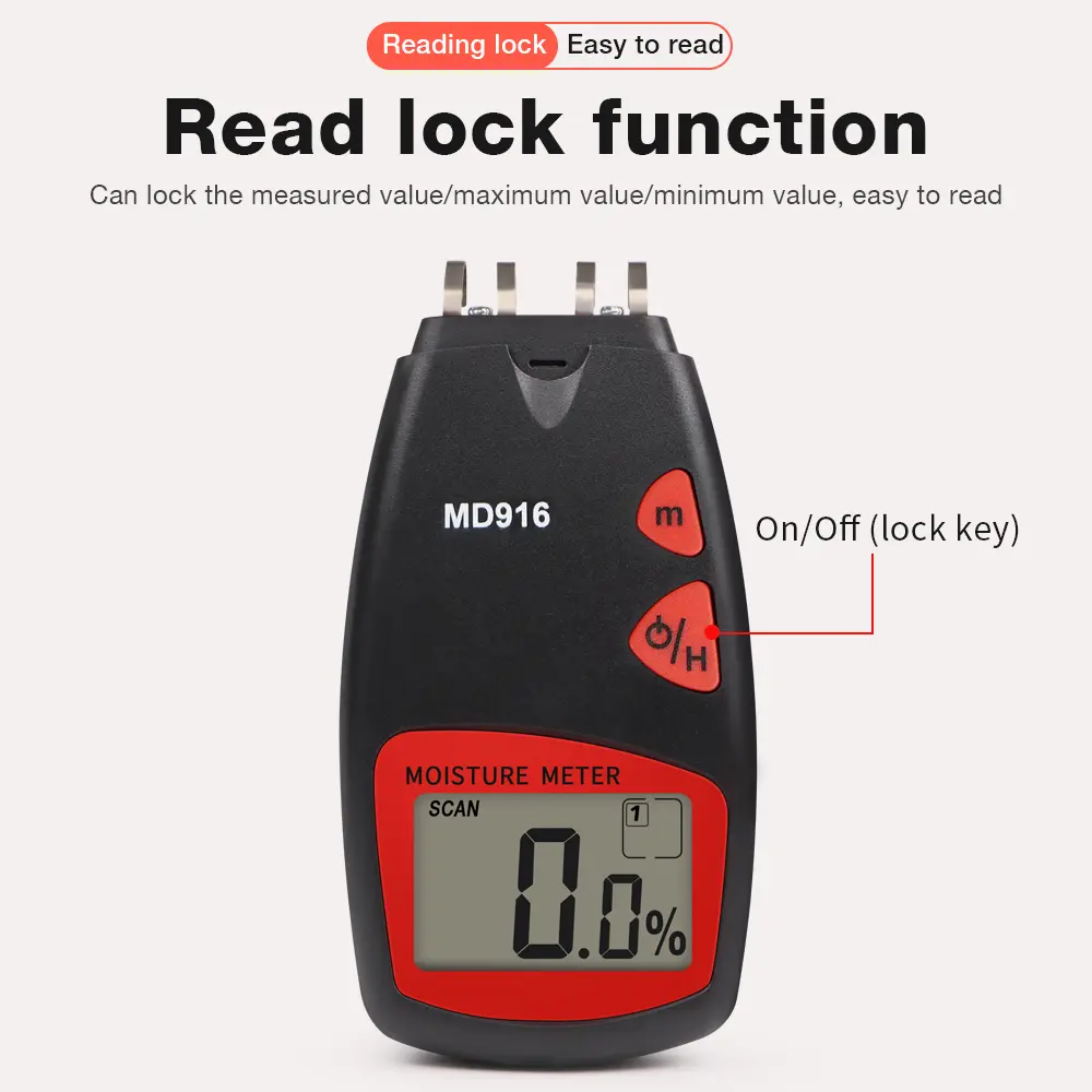 MD916 Paper Moisture Content Tester LED Display Moisture Meter 2-40% For Copperplate Paper Newsprint Corrugated Paper