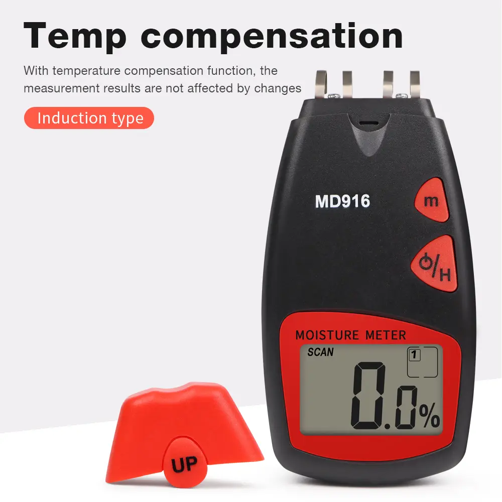 MD916 Paper Moisture Content Tester LED Display Moisture Meter 2-40% For Copperplate Paper Newsprint Corrugated Paper