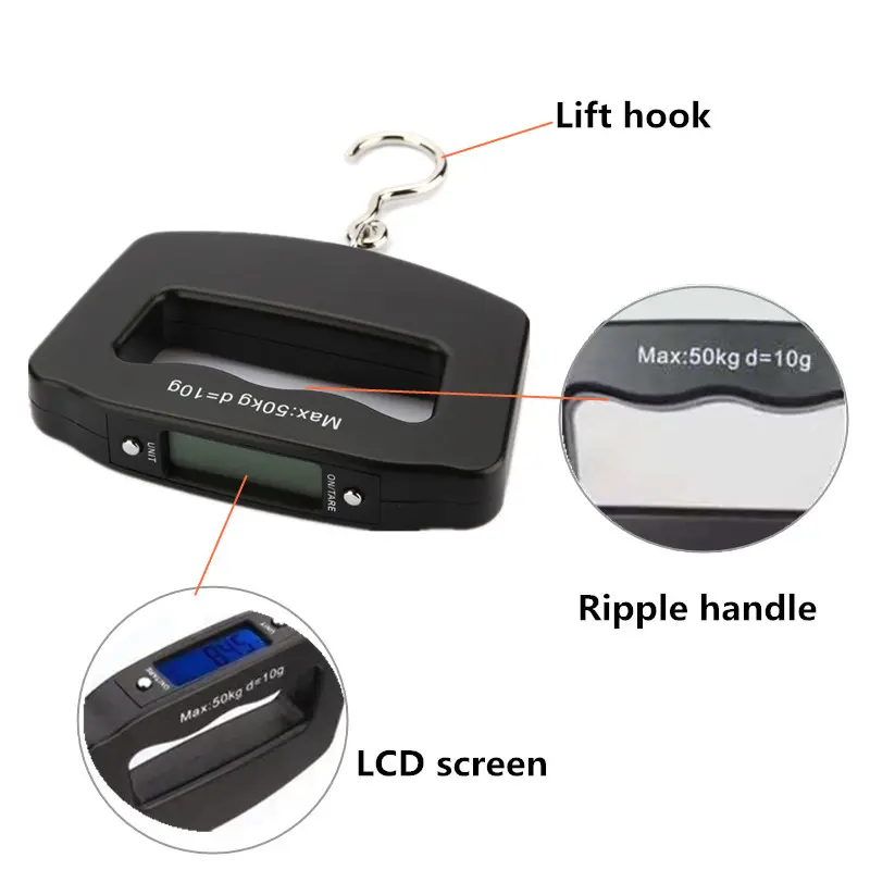 50kg/10g Digital Luggage Scale Electronic Portable Suitcase Travel Weighs with Backlight Electronic Travel Hanging Scales