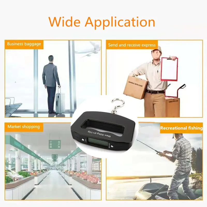 50kg/10g Digital Luggage Scale Electronic Portable Suitcase Travel Weighs with Backlight Electronic Travel Hanging Scales
