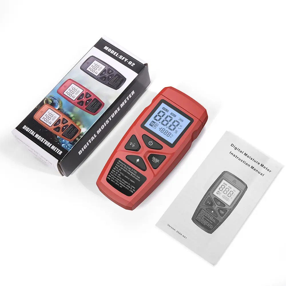 High-Precision Digital Wood Moisture Meter Timber Paper Humidity Tester LCD Display Bamboo Damp Two-Pin Moisture Detector