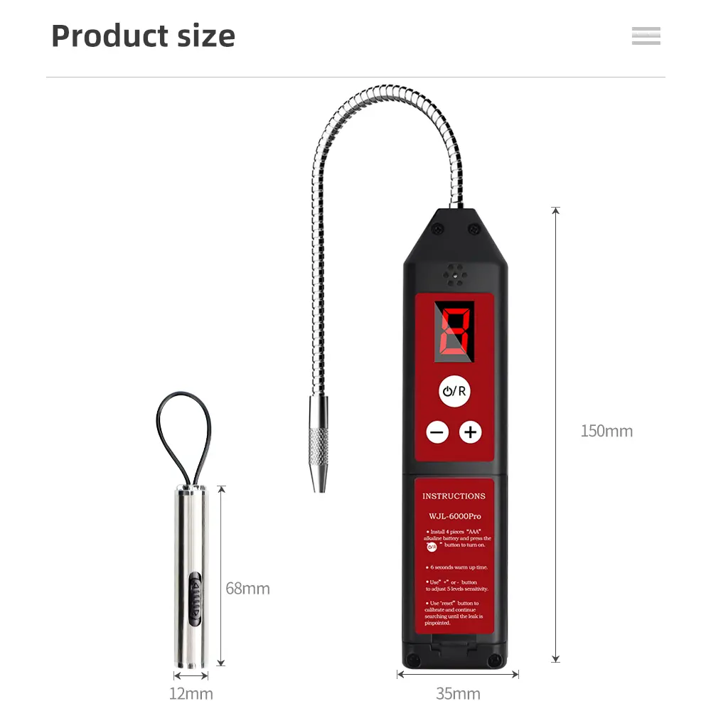 Halogen Gas Detector Refrigerant Freon Leak Detector Air Conditioning Tool R22a R134a CFC HFC HCFC Gas Detector