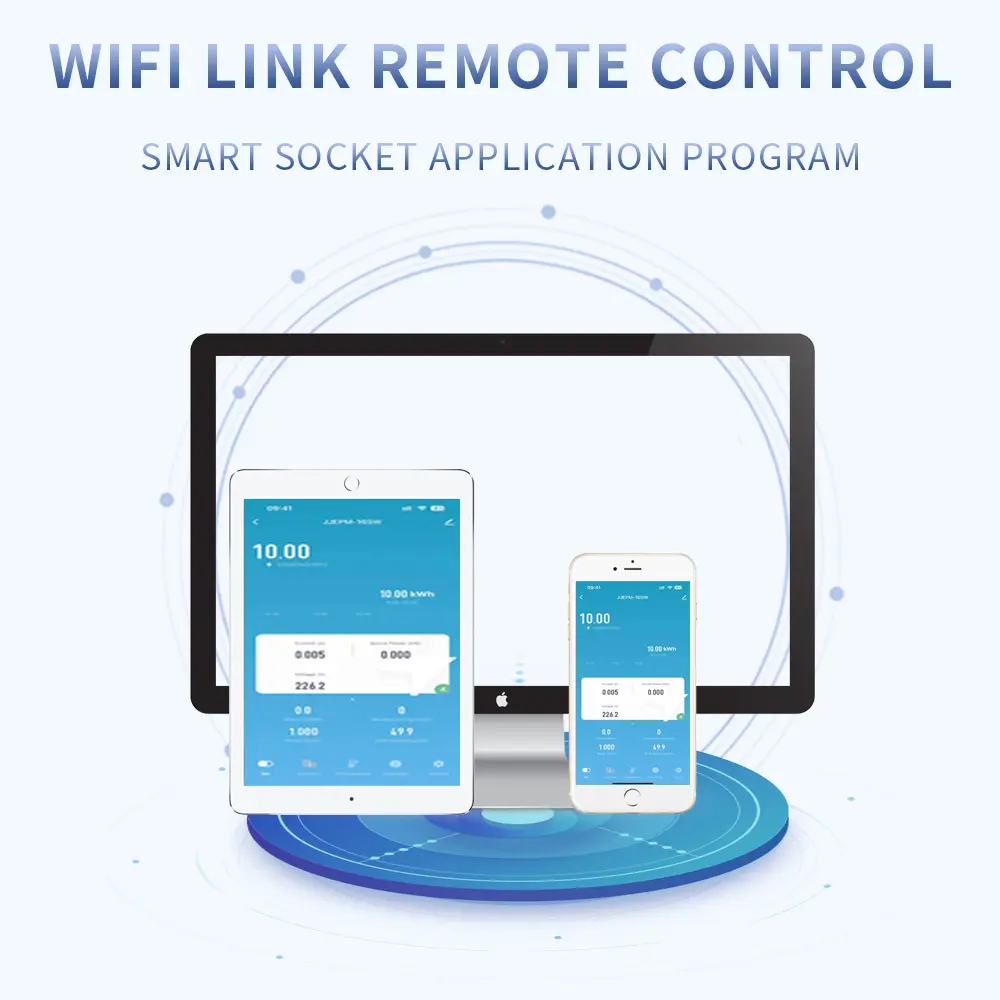 AC 220V Tuya Smart Life WiFi Wattmeter Timer Socket Remote Control Over-Voltage Over-Current Protection Voltage Current Power Me