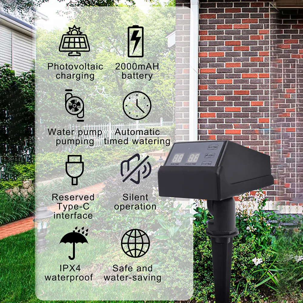 Solar Water Pump Timer Automatic Drip Irrigation Kit Watering Timer Irrigation System Garden Hose Micro-Drip Irrigation Kits
