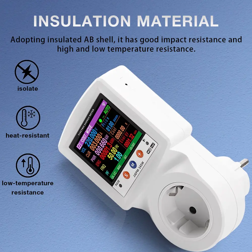 AC 220V Tuya Smart Life WiFi Wattmeter Timer Socket Remote Control Over-Voltage Over-Current Protection Voltage Current Power Me