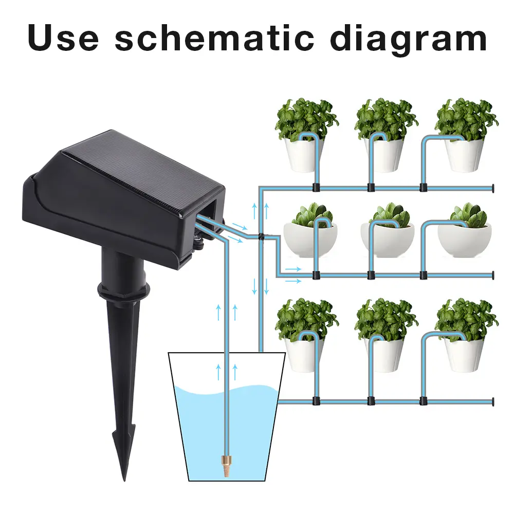 Solar Water Pump Timer Automatic Drip Irrigation Kit Watering Timer Irrigation System Garden Hose Micro-Drip Irrigation Kits