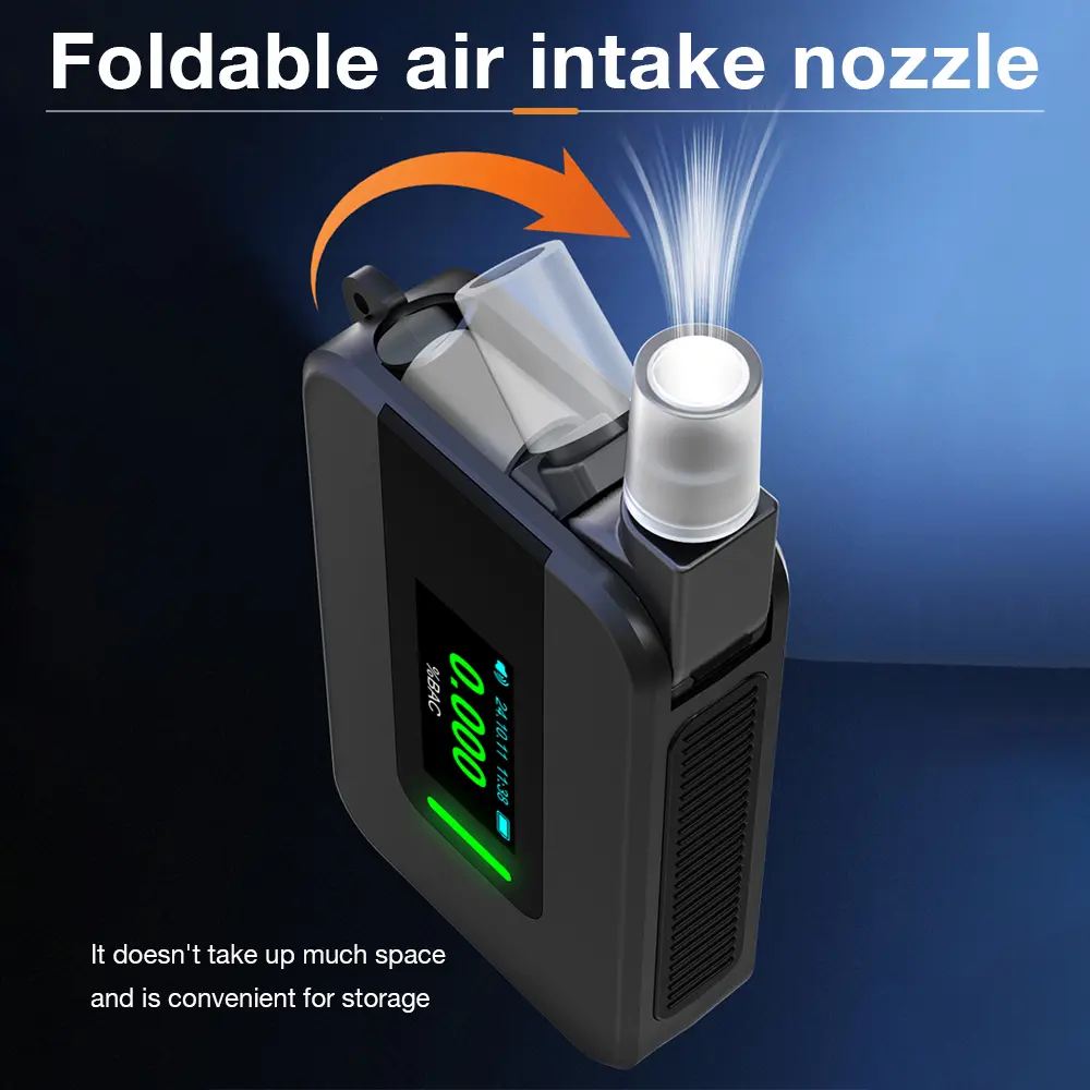 D1000 Digital Alcohol Tester USB Rechargeable Professional Breath Alcohol Tester Portable Breathalyzer Alcohol Meter