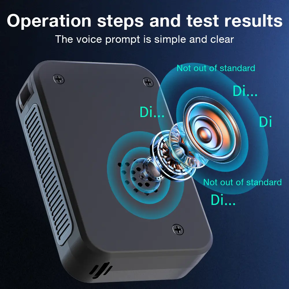 D1000 Digital Alcohol Tester USB Rechargeable Professional Breath Alcohol Tester Portable Breathalyzer Alcohol Meter