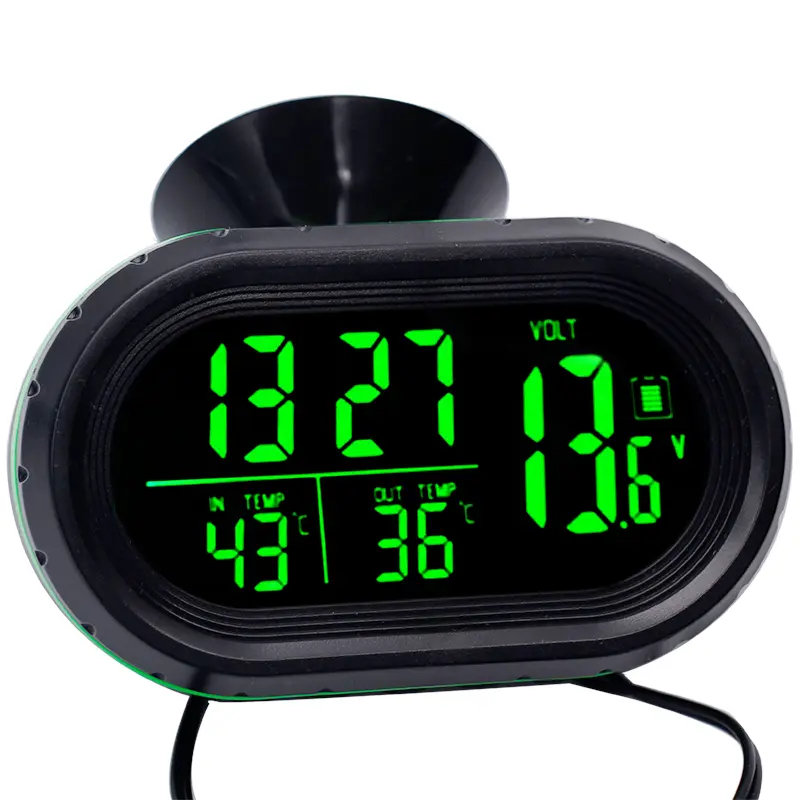 Digital 4 IN 1 Voltmeter+Water Temperature Gauge+Clock Auto Thermometer Electronic Clock Car Night Light Clock With Backlight