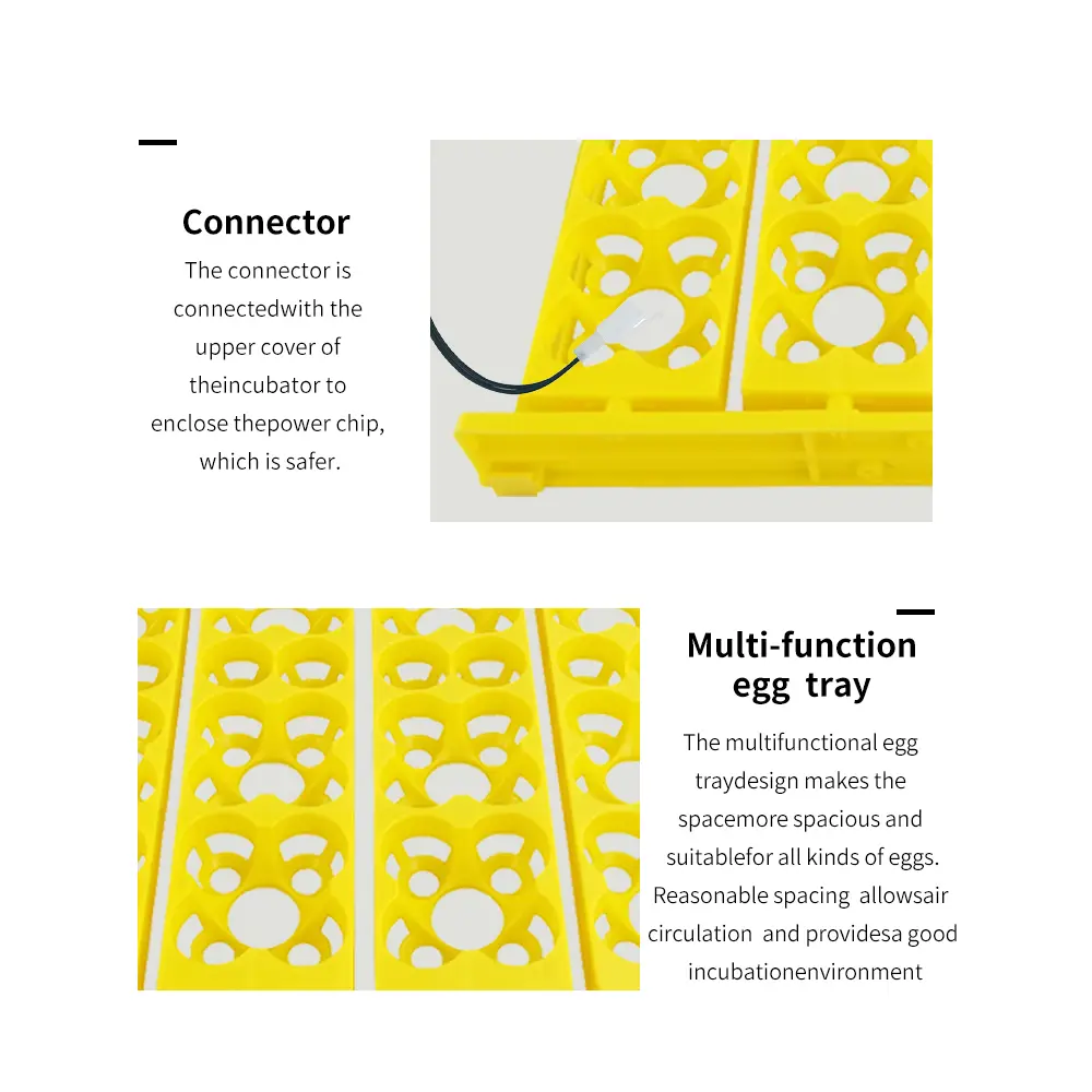 Automatic Egg Incubator Bird Eggs Poultry Duck Chicken Eggs Hatching Machine Plastic Trays with Auto Turn Motor 220V