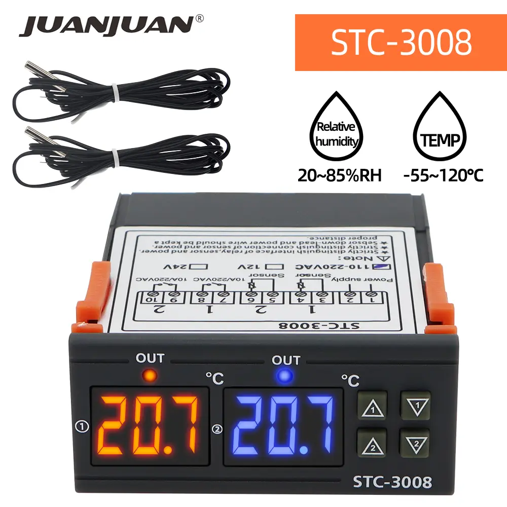 STC-1000 STC-3000 3008 3028 Digital Temperature Controller STC-8080A+ STC-9100 Thermoregulator 220V Heating Cooling Thermostat