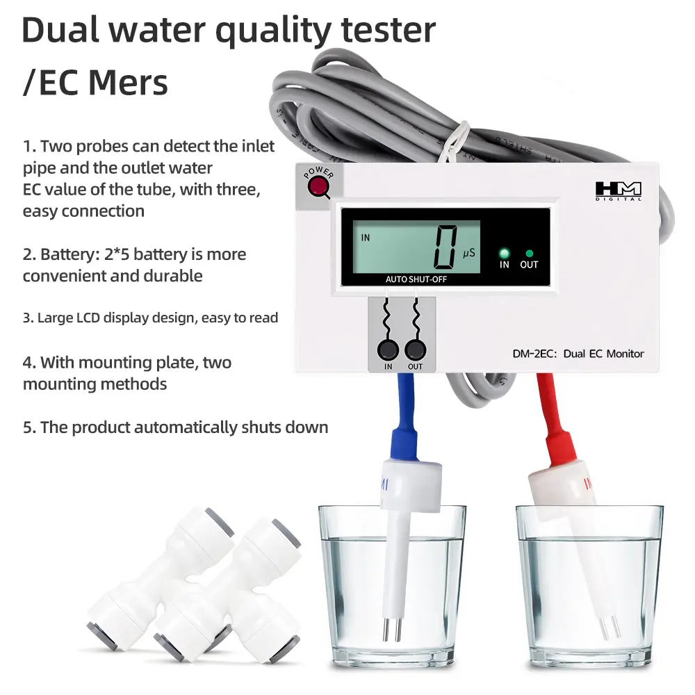 Online Digital Water Quality Tester TDS EC Meter Dual Probe TDS/EC Tester Total Dissolved Solids Monitor For Fish Tank Aquarium