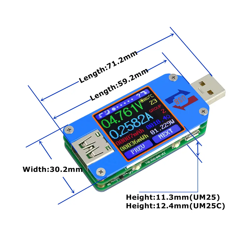 DC Voltmeter Ammeter Voltage Current Tester Voltage battery Charge USB Tester