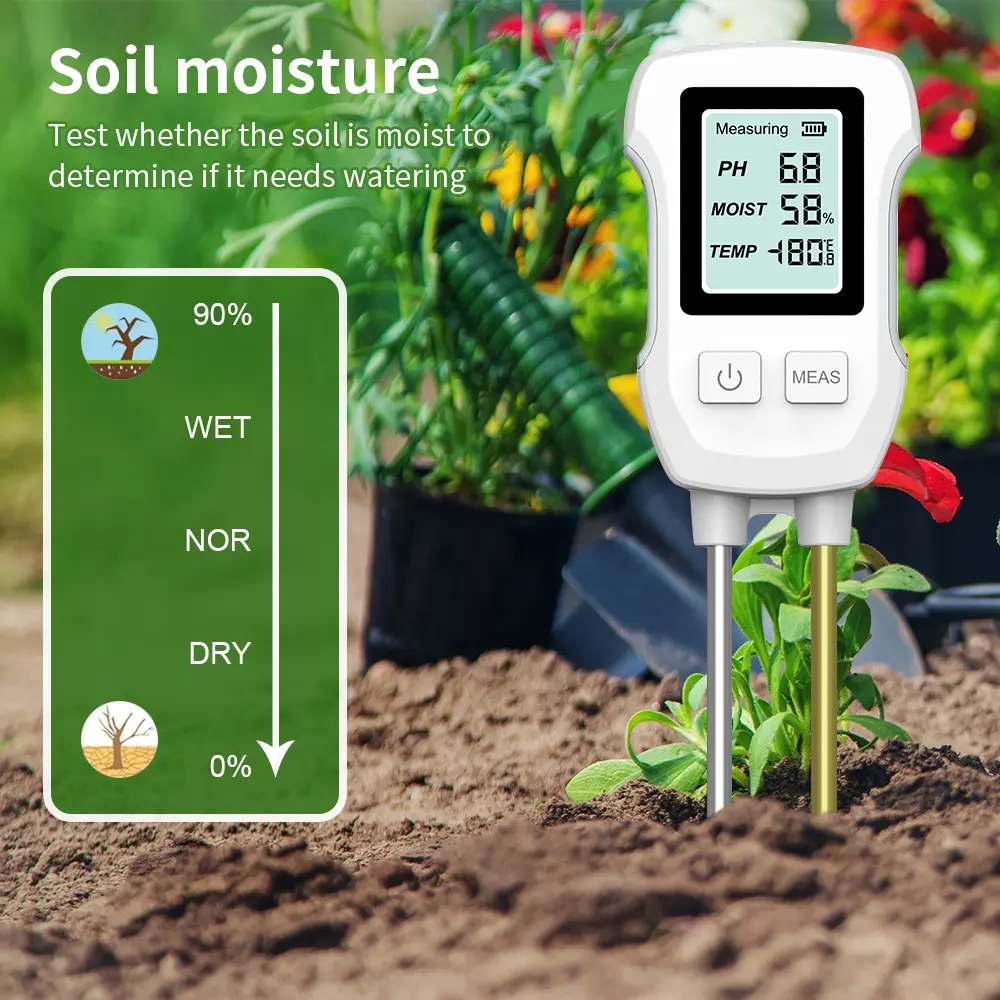 3 in 1 Soil Tester PH Ambient Temperature Humidity Test PH Meter Soil Measuring Instrument Cultivation Plant Gardening Tool