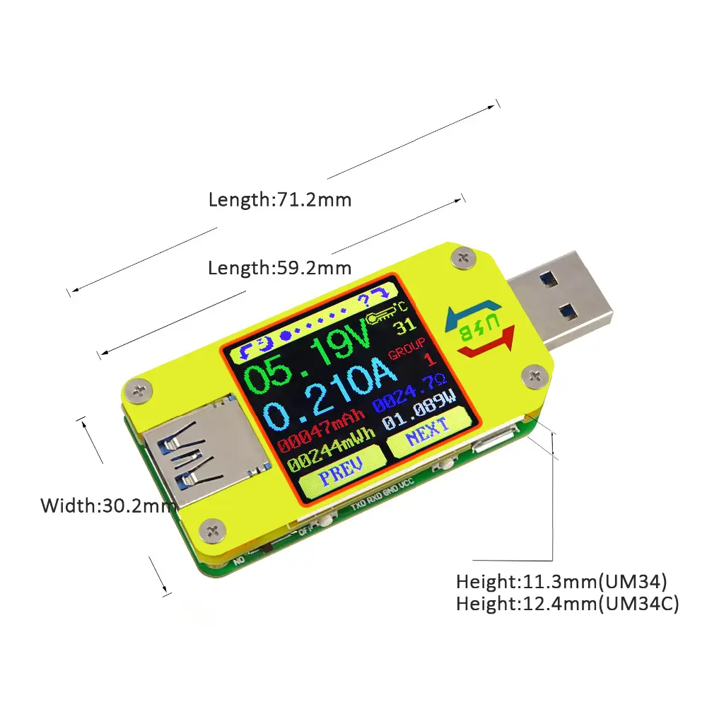 DC Voltmeter Ammeter Voltage Current Tester Voltage battery Charge USB Tester