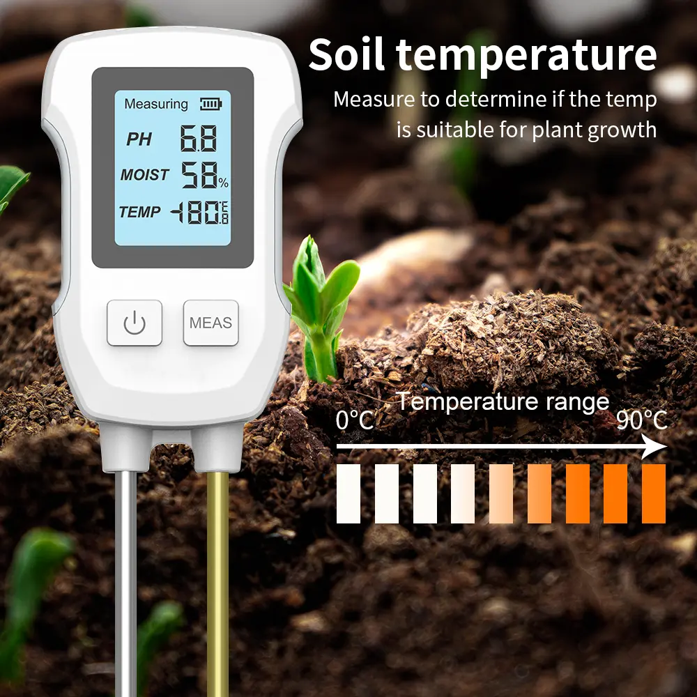 3 in 1 Soil Tester PH Ambient Temperature Humidity Test PH Meter Soil Measuring Instrument Cultivation Plant Gardening Tool