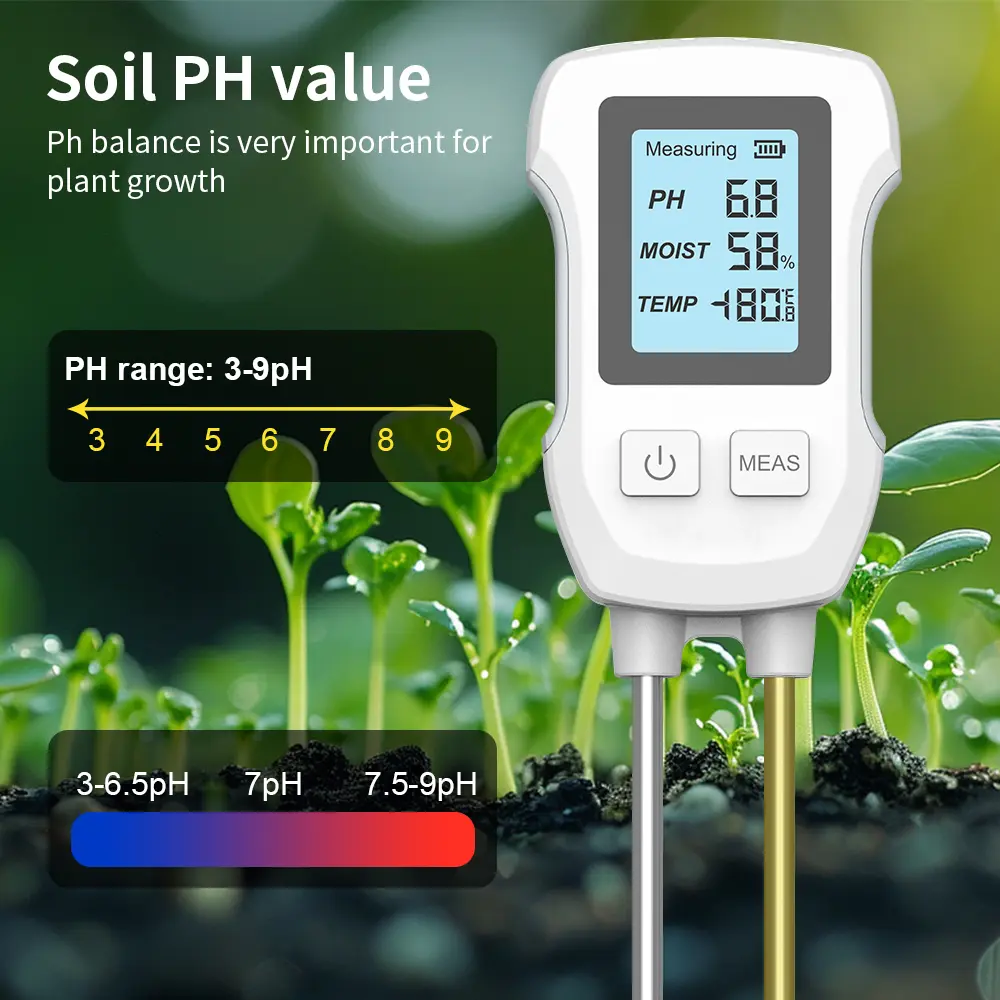 3 in 1 Soil Tester PH Ambient Temperature Humidity Test PH Meter Soil Measuring Instrument Cultivation Plant Gardening Tool