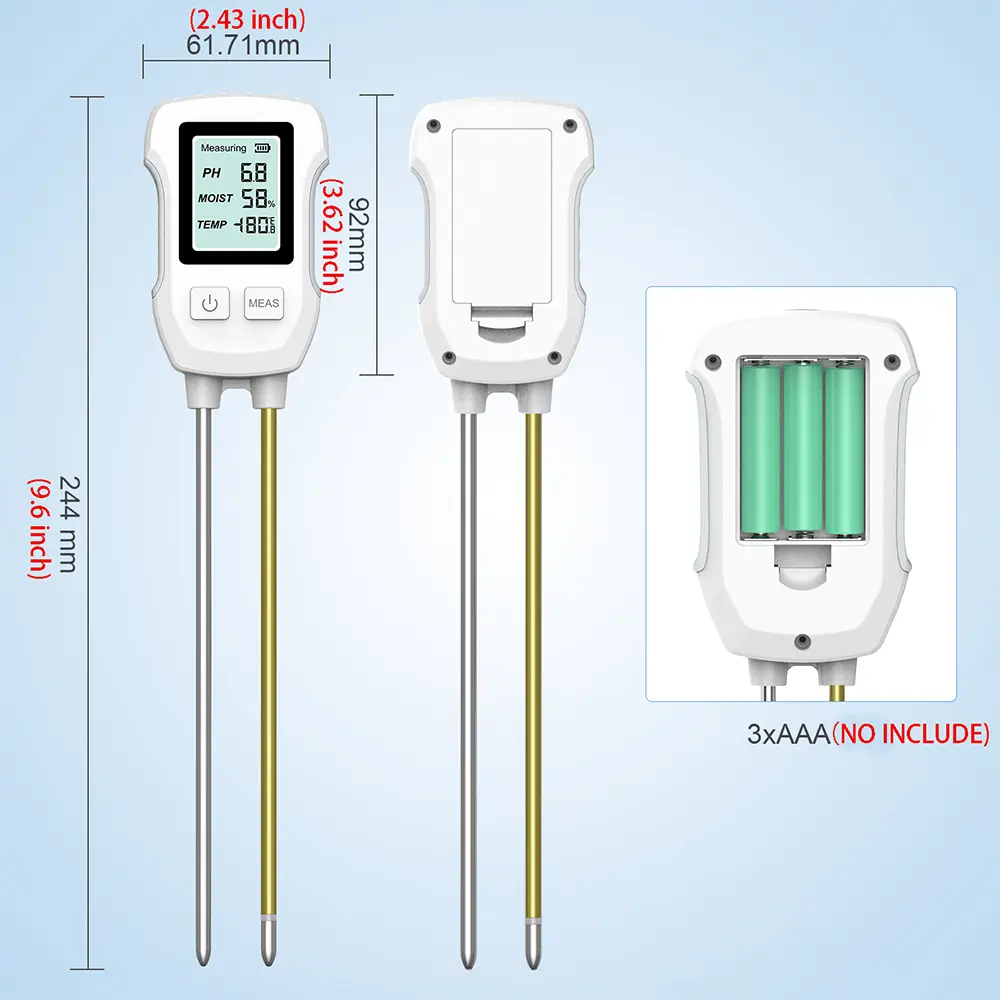 3 in 1 Soil Tester PH Ambient Temperature Humidity Test PH Meter Soil Measuring Instrument Cultivation Plant Gardening Tool
