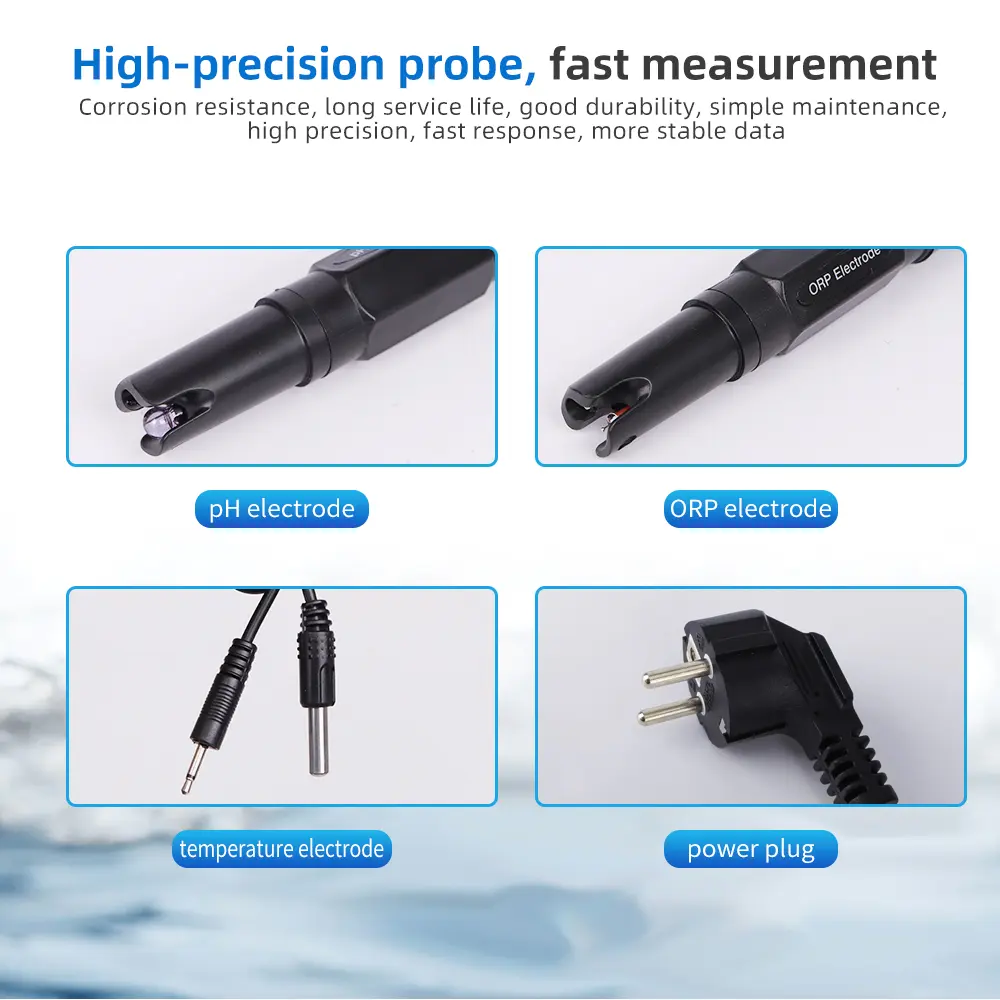WiFi Water Quality Analyzer Temp PH ORP/Salt/EC/TDS Meter Data Logger PH Tester Smart Remote Online Monitor for Swimming Pool