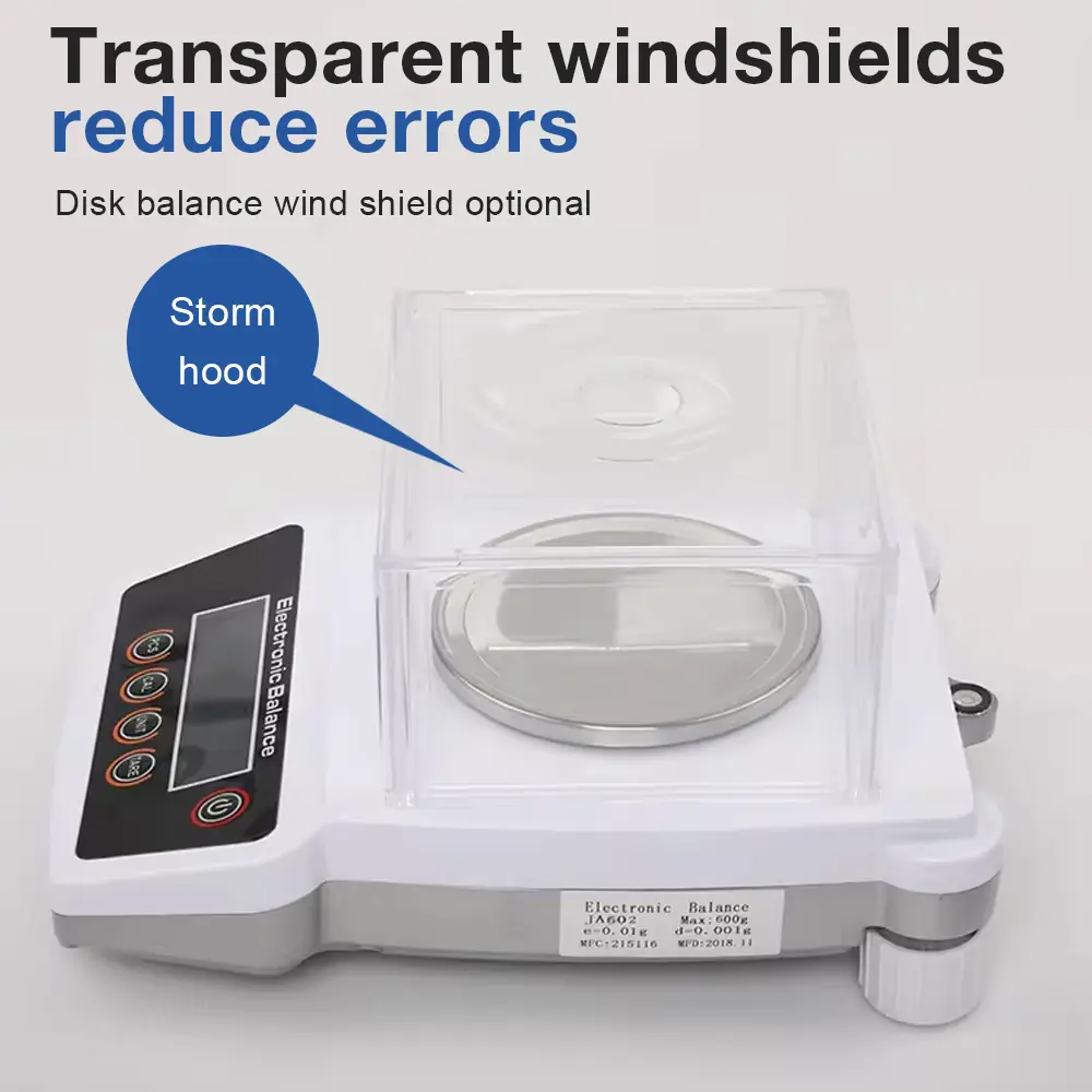 0.001g/0.01g Electronic Balance Scale with Windshield High Precision Laboratory Solid Analytical Digital Precision Balance Scale