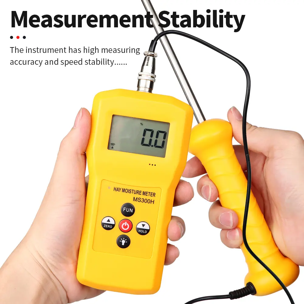 MS300H Portable Hay Moisture Meter Water Content Test for Hay Bale,Cereal Straw,Forage Grass,Leymus Chinensis Humidity Tester