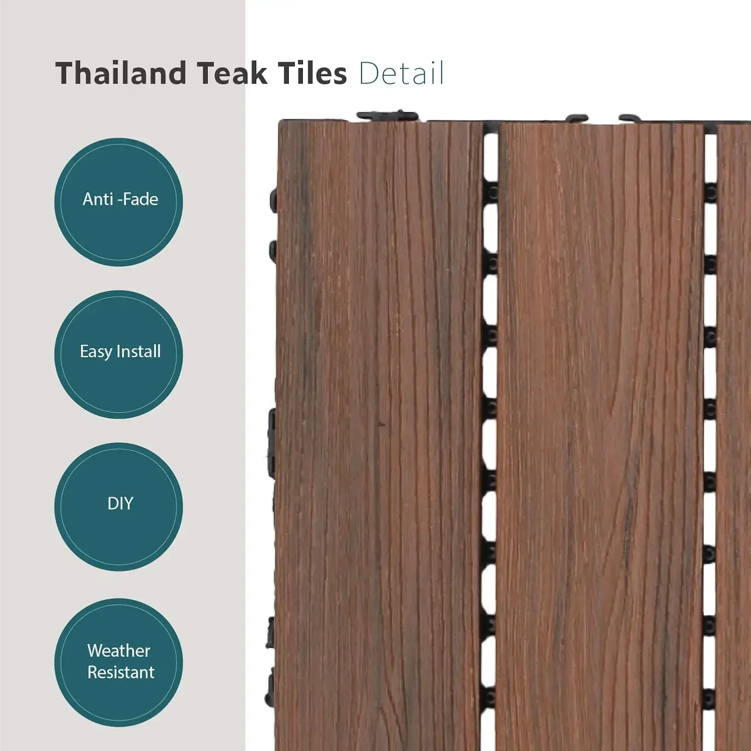1Pcs Decoration Of Household Splicing Solid Wood Flooring, Terrace, Courtyard, Outdoor Ground, Balcony Renovation