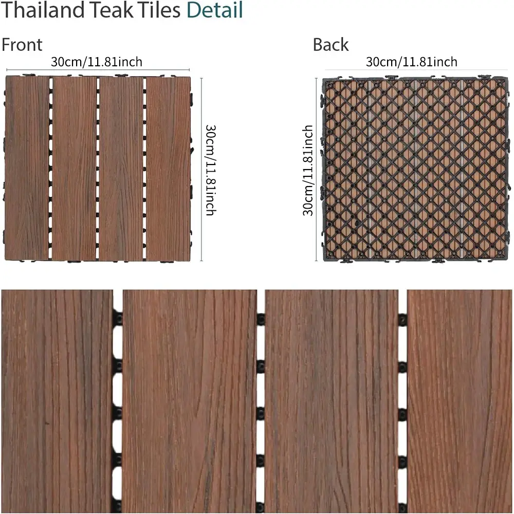 1Pcs Decoration Of Household Splicing Solid Wood Flooring, Terrace, Courtyard, Outdoor Ground, Balcony Renovation