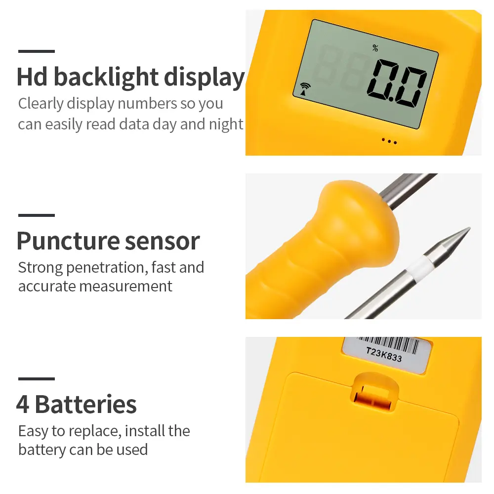 MS300H Portable Hay Moisture Meter Water Content Test for Hay Bale,Cereal Straw,Forage Grass,Leymus Chinensis Humidity Tester