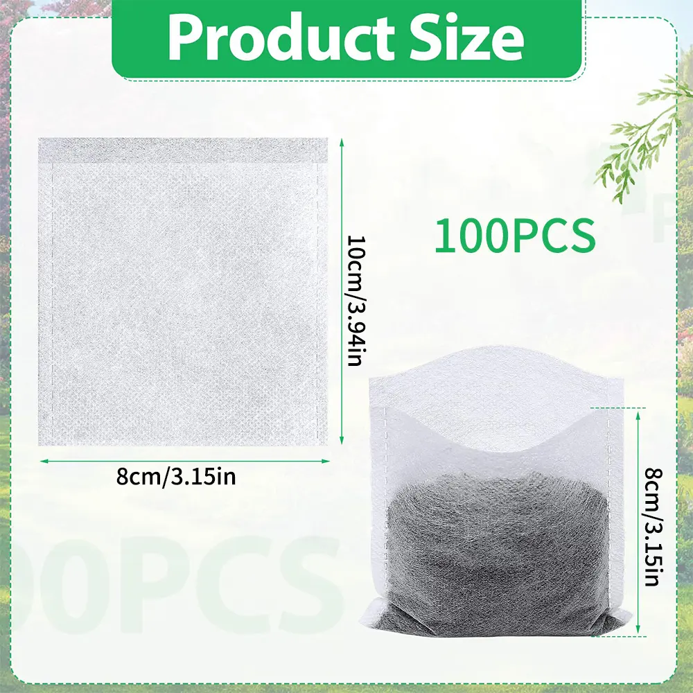 100pcs Plant Grow Bags Non-woven Fabric Nursery Crop Seedling Bags Supplies Biodegradable for Flower Vegetable Grow
