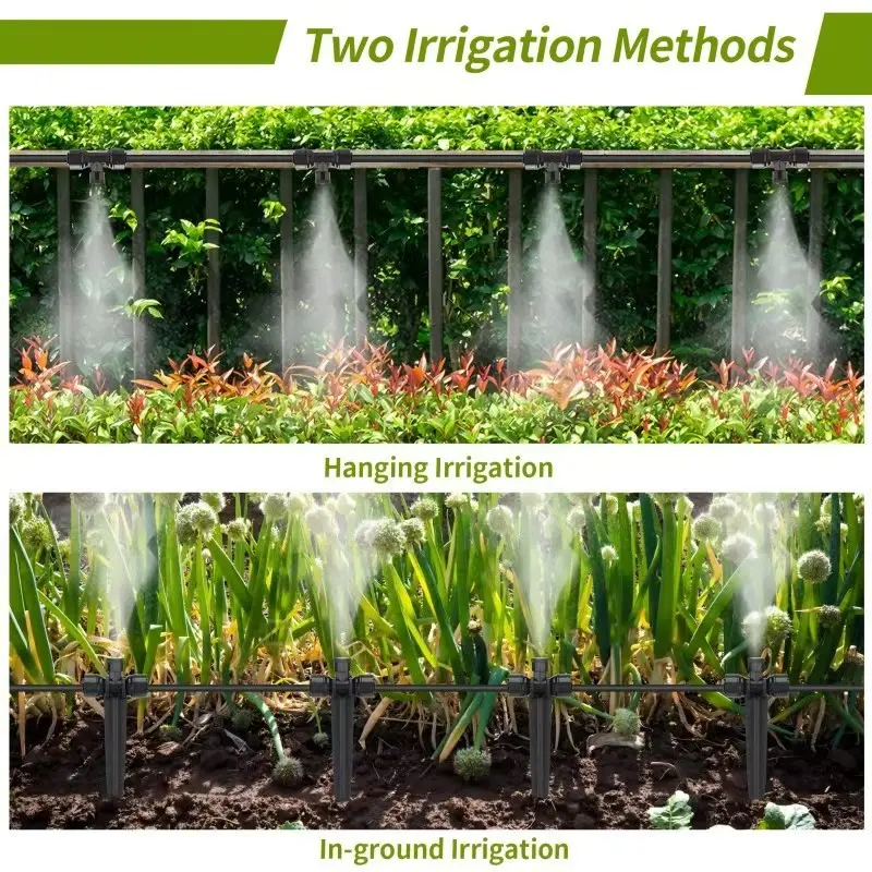 15M/50ft Drip Irrigation System Quick Connect Misting Cooling System Hanging Plant Watering System for Greenhouse Garden Patio F