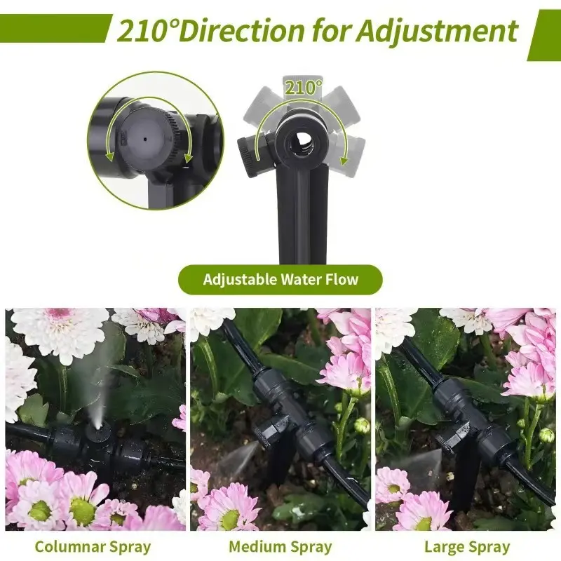 15M/50ft Drip Irrigation System Quick Connect Misting Cooling System Hanging Plant Watering System for Greenhouse Garden Patio F