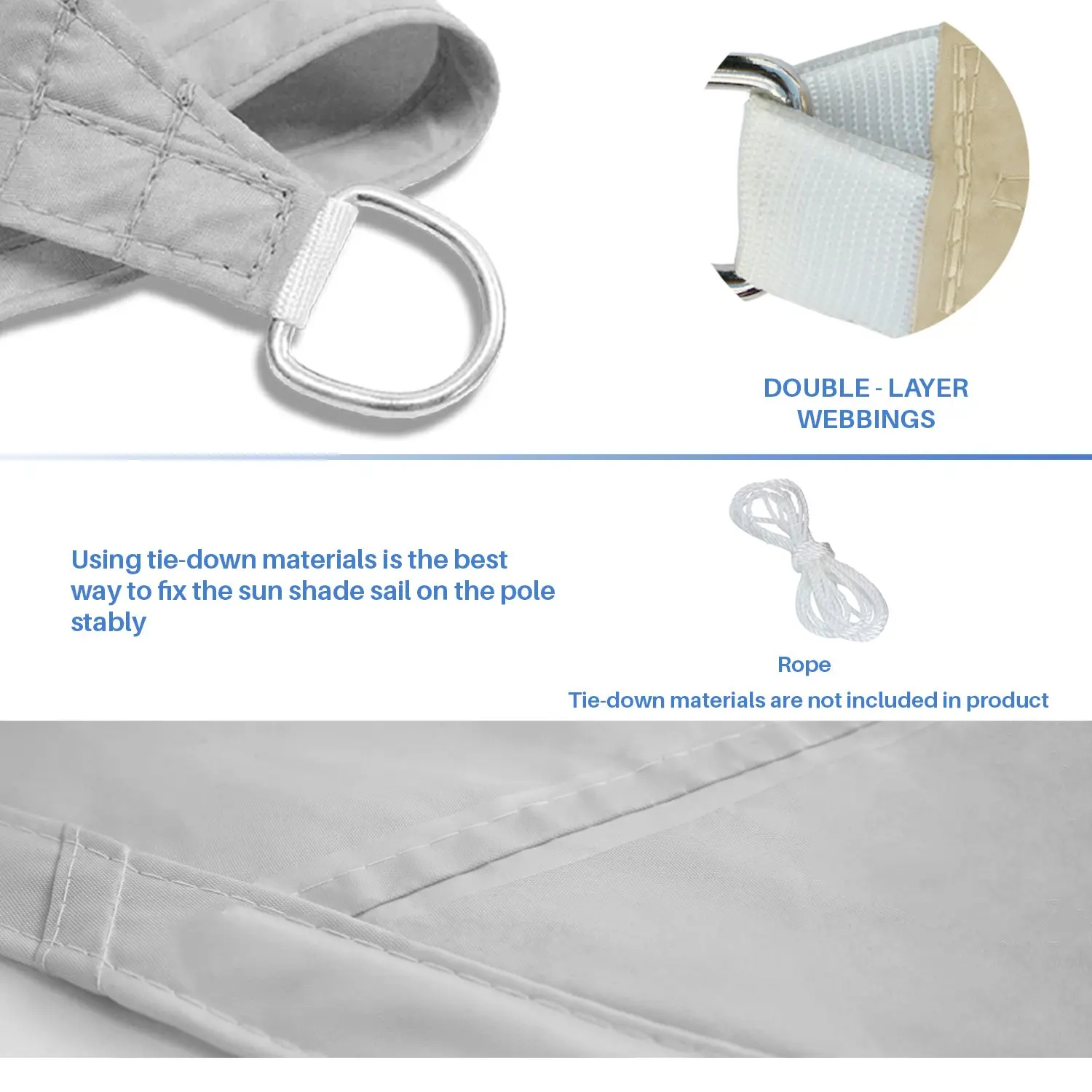 Outdoor Awnings Waterproof Sun Shade Sail Garden Canopi For Terrace Car Canvas Awning Rectangle Pool Sun-Shelter Sunshade Sail