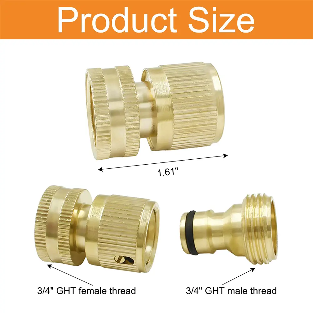 3/4 Inch Garden Hose Connector Quick Connect Swivel Joint for Garden Hose Irrigation Watering Car Washing