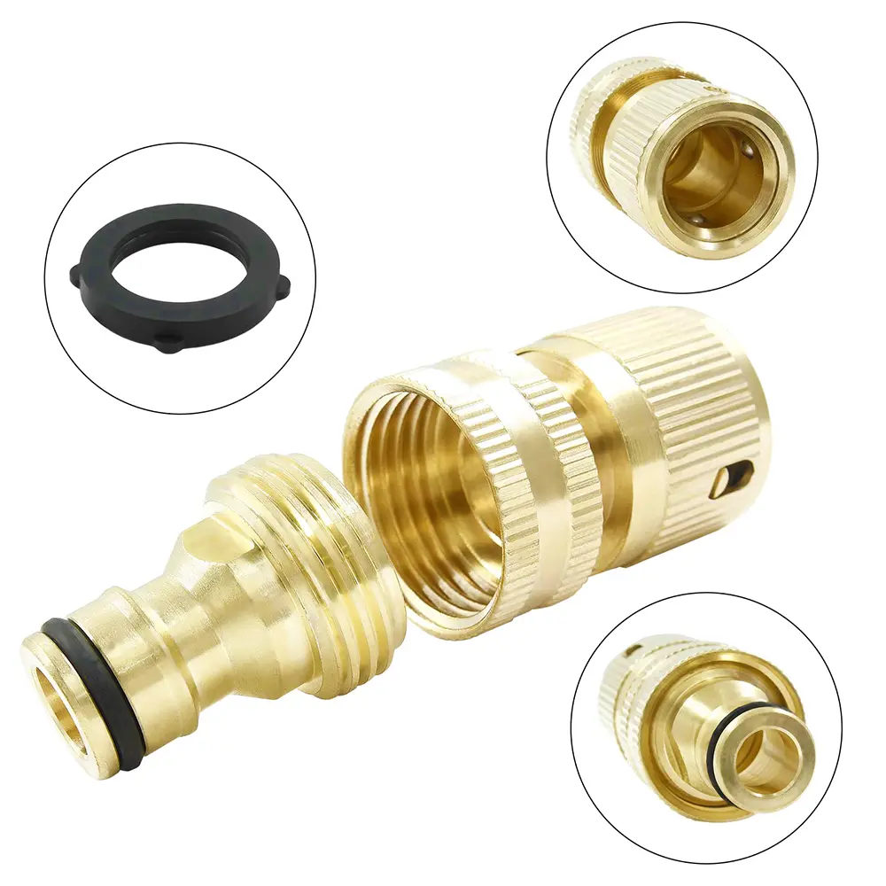 3/4 Inch Garden Hose Connector Quick Connect Swivel Joint for Garden Hose Irrigation Watering Car Washing