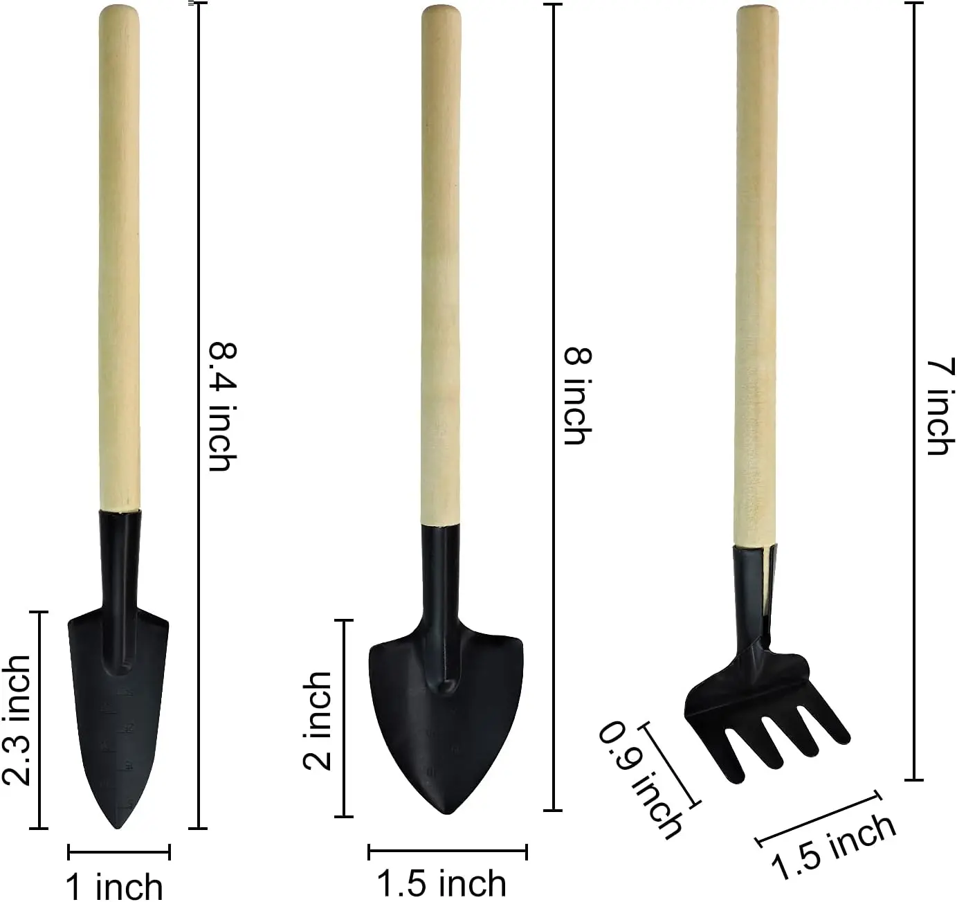 Gardening Tools Three-Piece Set Mini Garden Tools Multi-Function Shovel Harrow Shovel Household Plant Pine Soil Shovel