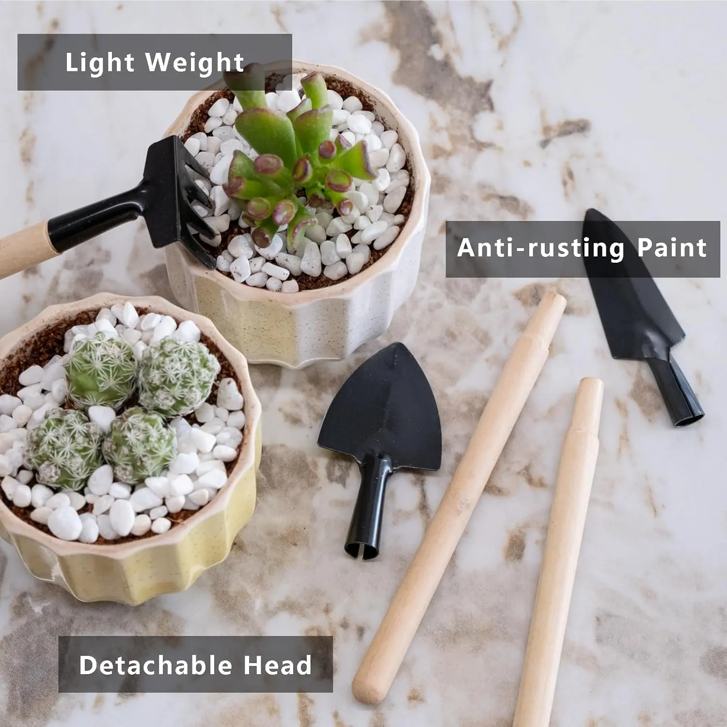 Gardening Tools Three-Piece Set Mini Garden Tools Multi-Function Shovel Harrow Shovel Household Plant Pine Soil Shovel