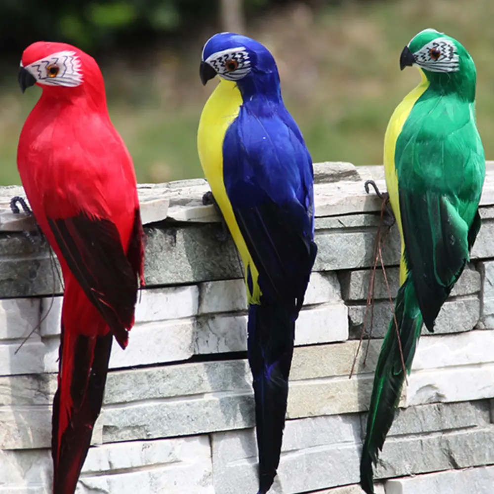 25/35cm Creative Handmade Simulation Parrot Animal Bird Garden Props Decoration Miniature Feather Lawn Doll Ornaments