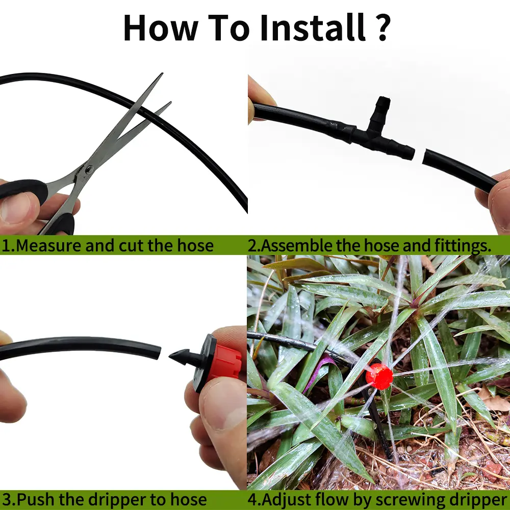 Adjustable 4/7mm Micro Nozzles 50Pcs For Flower Beds Vegetable Irrigation Dripper Emitter Watering Sprinkler Anti-Clogging